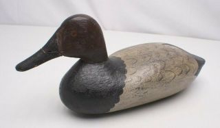 Old Antique Painted Duck Decoy Carved Wood Body Bill Has Been Mended