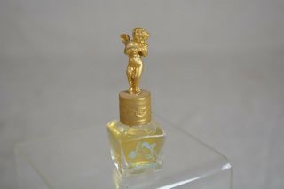 Rare Vintage Gold Cherub Figural Mini Perfume Mkd Cherubin Bottle Playing Flute