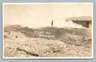 Roast Bed Copper Cliff Ontario Rppc Nickel Mine Antique Mining Photo 1914