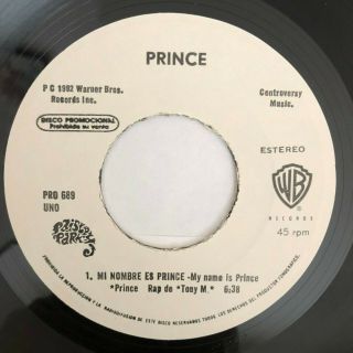 Prince - My Name Is Prince - Rare Mexico 45 Promo