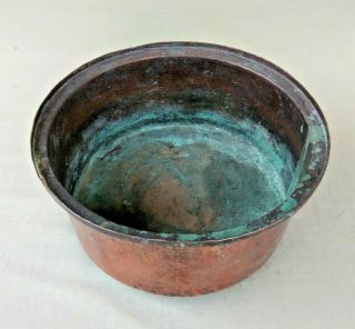Vintage Heavy Duty Hamered Copper Planter Cauldron Bowl Pot
