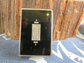 Antique Sterling Silver Webster Co Black Enamel Match Box Case L1