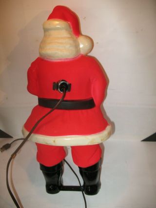 Antique Vintage 16 1/2” Hard Plastic Blow Mold Light Up Christmas Santa Claus