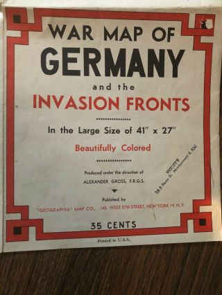 Vintage War Maps Of Germany And The Invasion Fronts And Adjacent Areas