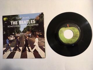 The Beatles 45 Vinyl Something/come Together - Apple 2654 W/ Rare Picture Sleeve