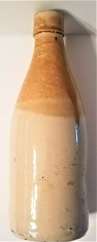 Antique Clay Stoneware Beer Ale Bottle