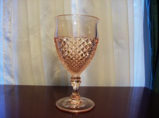 Rare Westmoreland Glass English Hobnail Pink 8 Ounce Round Footed Water Goblet