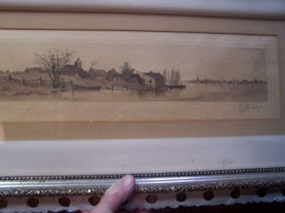 Rare 1889 E.  L.  Field Drypoint Etching Artist Signed