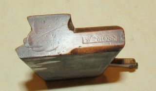 Antique Wooden Moulding Plane Wm Moss Old Woodworking Tool