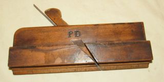 Antique wooden moulding plane Wm MOSS old woodworking tool 2