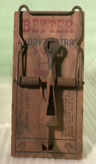 Vintage Antique Mcgill Metal Products Inc Better 4 Way Rat Trap