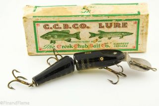 Vintage Deep Dive Jointed Pikie Antique Fishing Lure W Box Tough Black Scale Et7