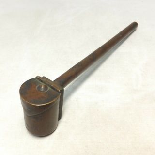E274: Japanese Really Old Copper Ware Rare Miniature Yatate Brush - And - Ink Case