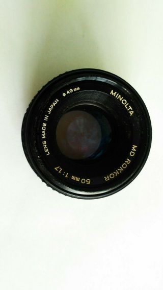 Minolta Md Rokkor 50mm F/1.  7 Camera Lens Very Rare Woow