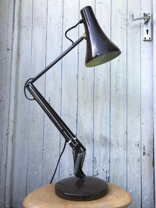 Vintage Retro Herbert Terry & Sons Anglepoise Lamp Model 90 Brown Desktop Light