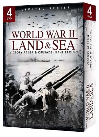 World War Ii Land & Sea: Victory At Sea & Crusade In The Pacific (4 Dvds) - Rare
