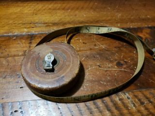 Vintage Lufkin Rule Co.  Leather Tape Measure Universal Linen Corded Very Rare