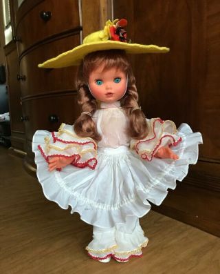 Vintage 1970s Furga Italy 17” Vinyl Doll with Clothes,  Face 3
