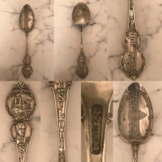Rare Antique Sterling Silver Souvenir Spoon St Louis 1904 Worlds Fair Steamship