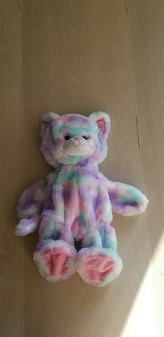 Build A Bear Pastel Tye Dye Kitty Cat,  Cotton Candy Colored,  Easter Unstuffed