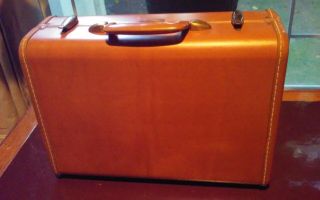 Vintage Samsonite Leather Train Case Travel Suitcase Luggage Shwayder Bros
