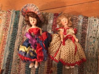 2 Vintage Dolls About 7.  5” High
