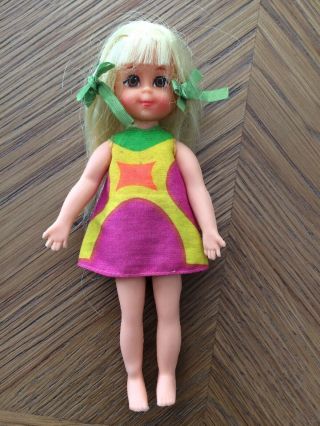 Vintage Mattel 1967 Blonde Chris Doll Wearing Dress & Panties - Ex