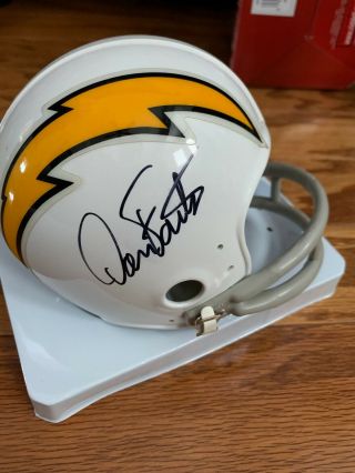 Dan Fouts Signed Helmet San Diego Chargers Hall Fame Rare 2 Bar Riddell Rookie