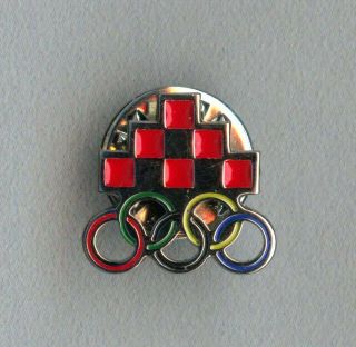 Rare Official Croatia Badge Pin Of The Croatian Olympic Committee