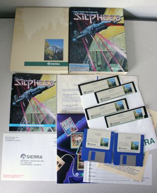 Silpheed Rare Complete Cib (ms - Dos Ibm Pc 3.  5 " & 5 - 1/4 " Disks,  Sierra,  1989)