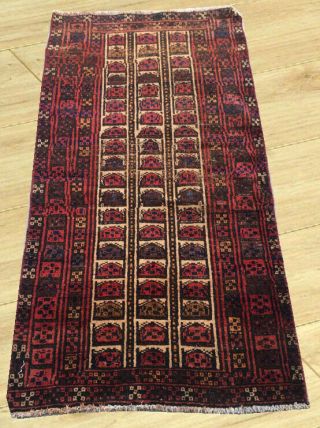Semi Antique Hand Knotted Afghan Tribal Zaidan Balouch Wool Area Rug 3 X 5 Ft