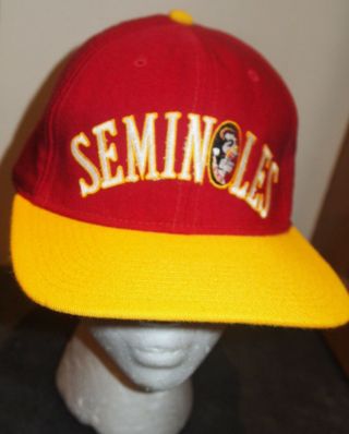 Vtg Rare 90s Starter Florida State Seminoles Fitted Hat 7 1/4 Cap Spelled Out