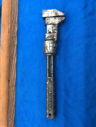 Rare Antique Vintage D P Kahle Patent 15 Inch Quick Adjust Wrench