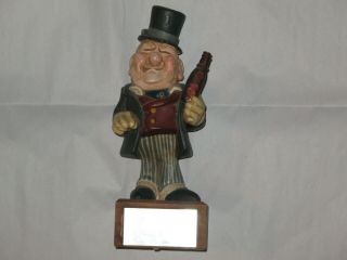 Vintage 10 1/2 " W.  C.  Fields Statue With Teakwood Base Rare