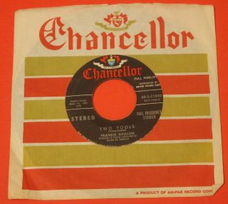 Frankie Avalon " Two Fools " 1959 Rare Stereo Rocker On Chancellor Vg,