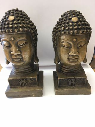 2 Vintage Bronze Or Brass Thai Budda Heads