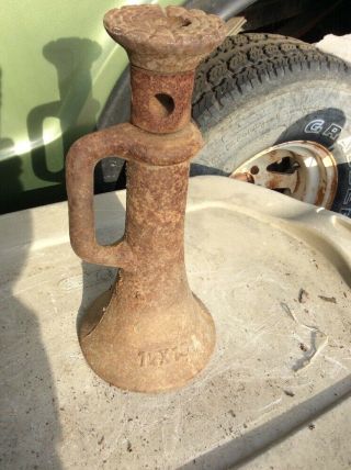 Vtg Antique Badger Usa 1 1/4x10 Railroad House Screw Bottle Jack Cast Iron