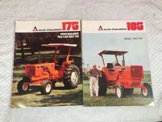 2 Rare Allis Chalmers 175 & 185 Tractor Dealer Sales Brochures