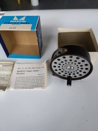 Vintage Martin Model 60 Fly Fishing Reel Collector Rare Tuna Can Nos