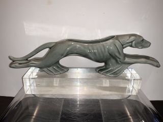 Vintage Art Deco 1950s Greyhound Dog Ceramic Planter 16” Rare