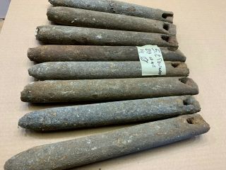 8 Antique Old Cast iron window sash weights 5 - 1/2 pounds 2