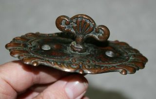 Antique Victorian Ornate Embossed Design Hand Crank Metal Door Bell 3