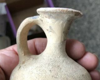 Dug Ancient Roman Hellenistic Period Clay Jug Repaired Handle & Neck Holy Land 2