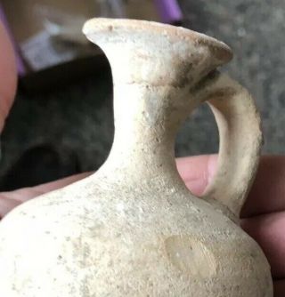 Dug Ancient Roman Hellenistic Period Clay Jug Repaired Handle & Neck Holy Land 3