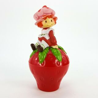 Vintage Strawberry Shortcake Doll Figure 6 " Hinged Mirror Music Box Small World