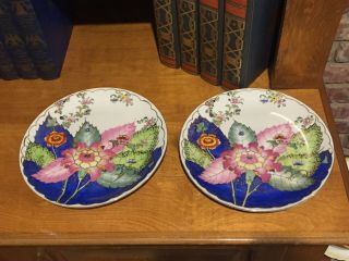 Fabulous Chinese Tobacco Leaf Porcelain Plates - Exquisite Hand Painting