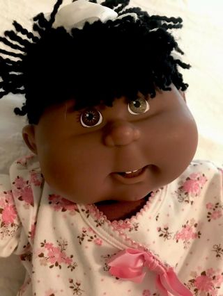 Vintage 2005 Cabbage Patch Kids Girl African American Black Doll Euc 18” Euc