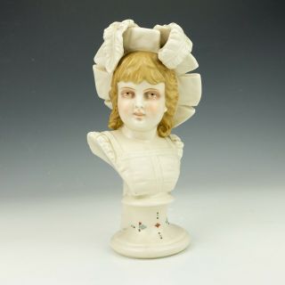 Antique Rudolstadt German Porcelain - Hand Painted Lady Formed Bust - Lovely