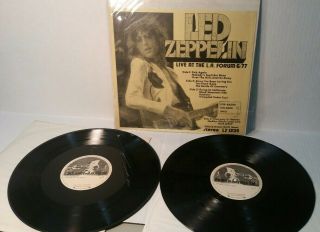 Led Zeppelin Live At The L.  A.  Forum 6/77 2 Lp Vinyl Lz 1234 Ruthless Rhymes Rare