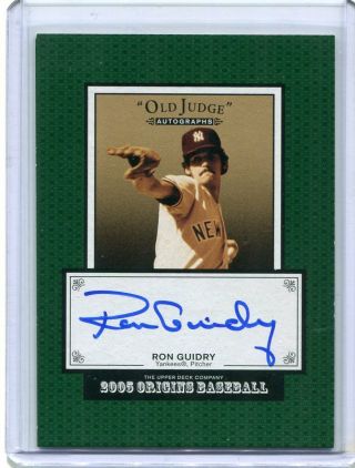 2004 Upper Deck Origins Old Judge Ron Guidry On Card Auto Yankees Rare
